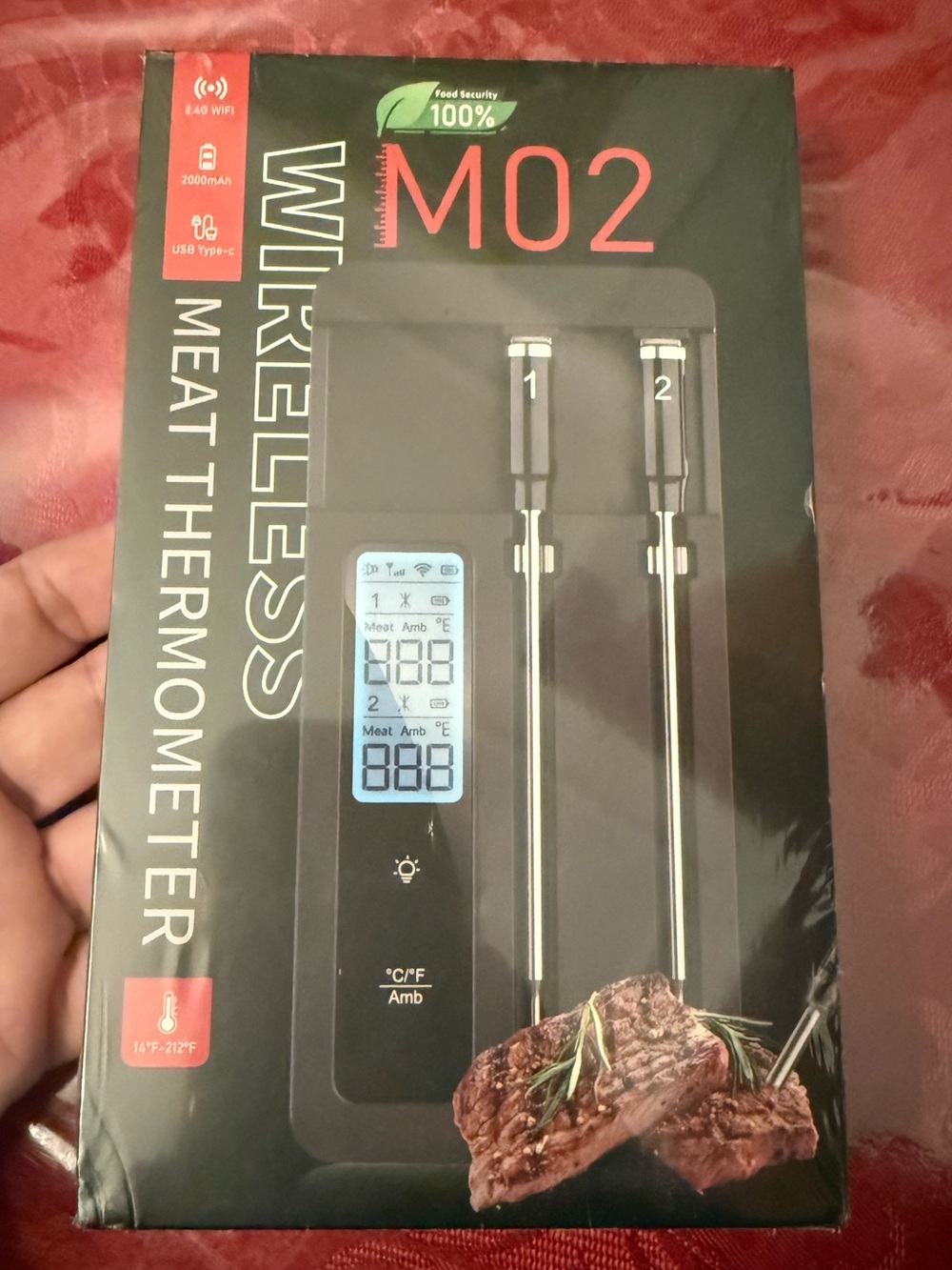 Bluetooth Meat Thermometer, 2 Probes, Smart APP Dual-probe (iphone not included)